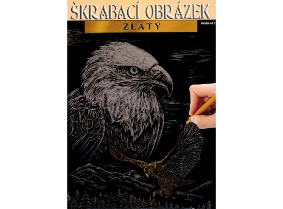 ARTLOVER Škrabací obrázok (zlatý) - Orol