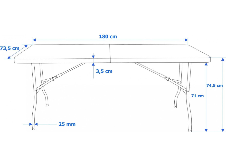 Cateringový set WOODLAN - stôl 180 cm + 6 stoličiek