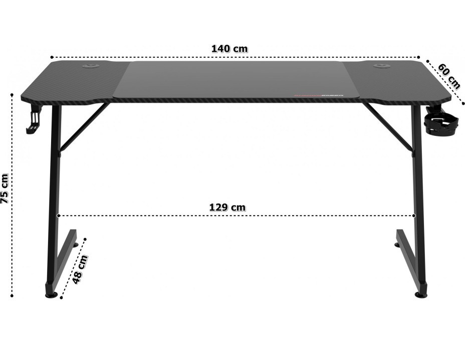 Herný stôl SHADOW GAMER 1.0 140 cm