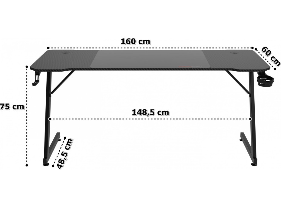 Herný stôl SHADOW GAMER 1.1 160 cm