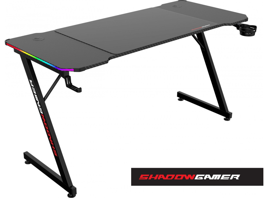 Herný stôl SHADOW GAMER 2.0 140 cm LED RGB