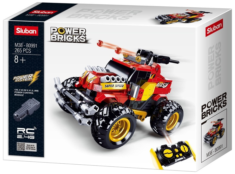 Sluban Power Bricks M38-B0991 RC Červený Off Road na diaľkové ovládanie