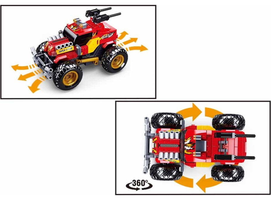 Sluban Power Bricks M38-B0991 RC Červený Off Road na diaľkové ovládanie