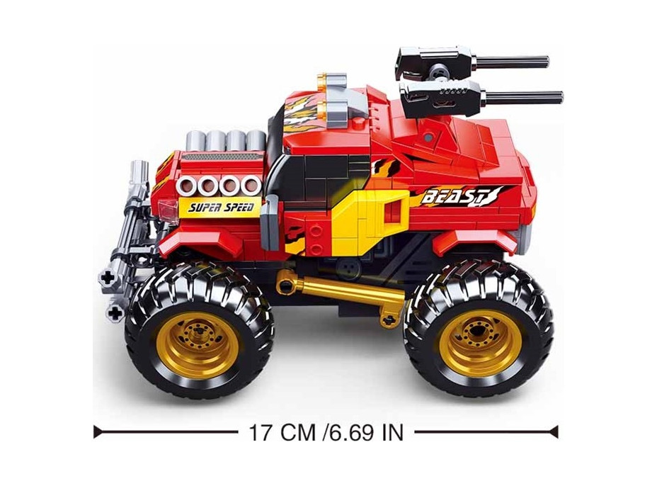 Sluban Power Bricks M38-B0991 RC Červený Off Road na diaľkové ovládanie