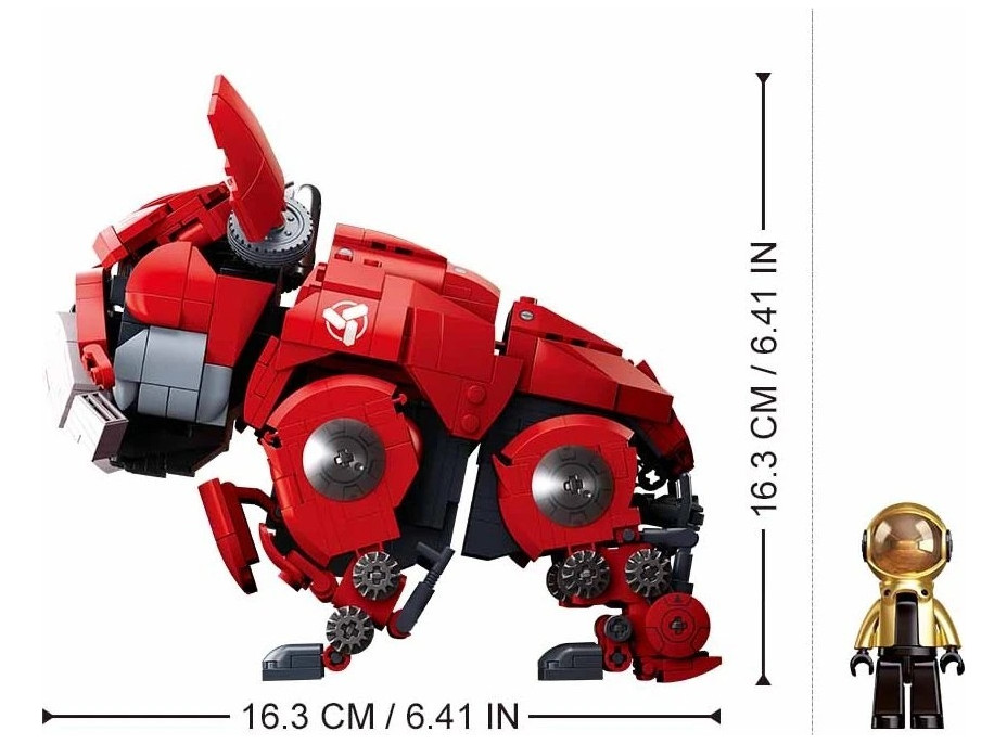 Sluban Pleyerid M38-B1112A Mechanický buldoček červený