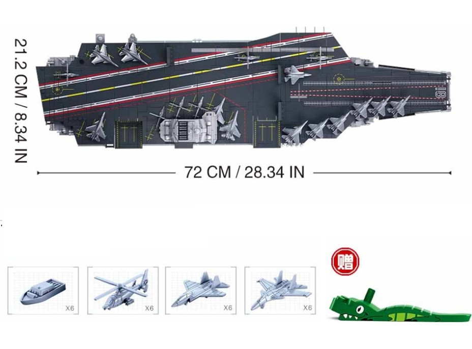 Sluban Model Bricks M38-B1188 Lietadlová loď Fujian