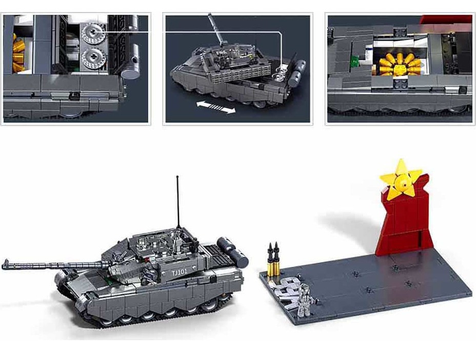 Sluban Model Bricks M38-B1234 Tank ZTS-99AS v mierke 1:35