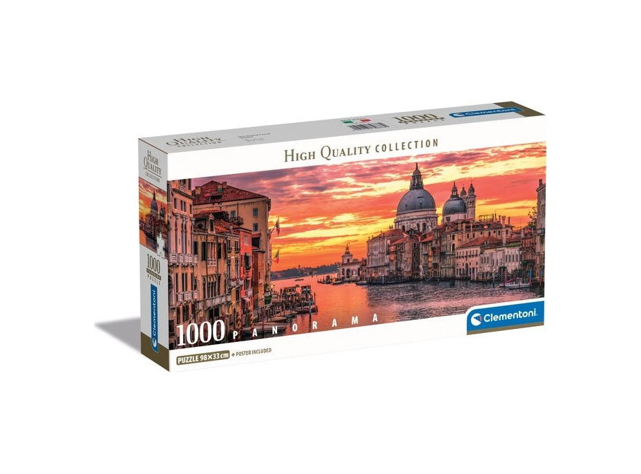 CLEMENTONI Panoramatické puzzle Kanál Grande Benátky 1000 dielikov