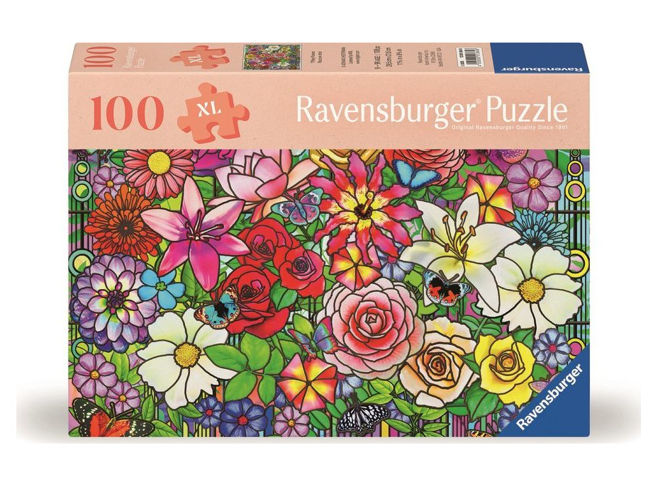 RAVENSBURGER Puzzle Kvetinový svet Tiffany XXL 100 dielikov