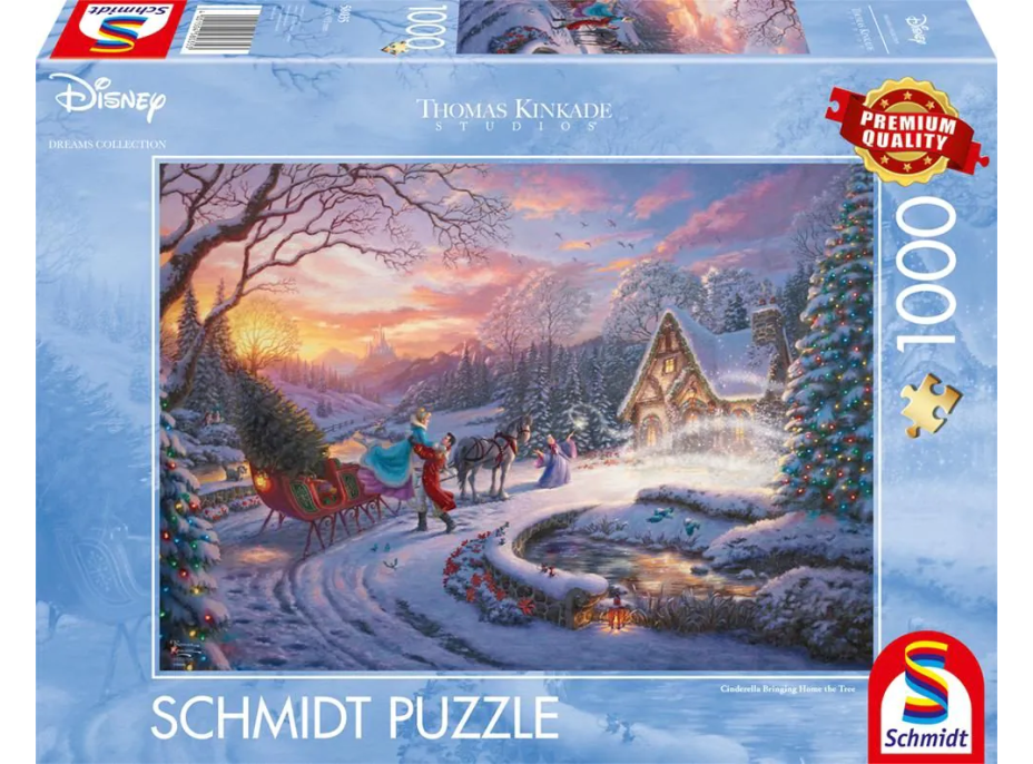 SCHMIDT Puzzle Disney: Popoluška s princom na Vianoce 1000 dielikov