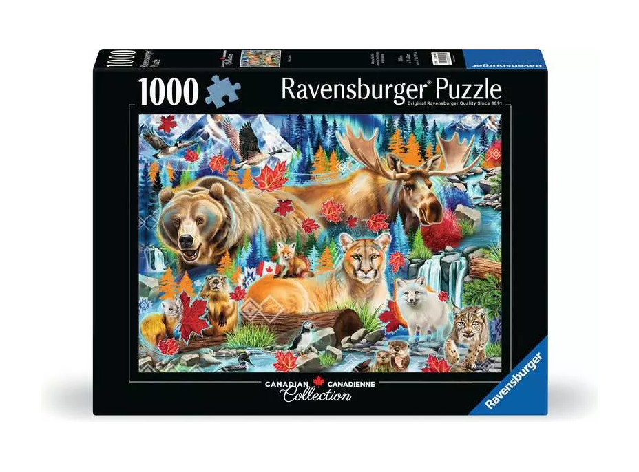 RAVENSBURGER Puzzle Divoké šelmy Kanady 1000 dielikov