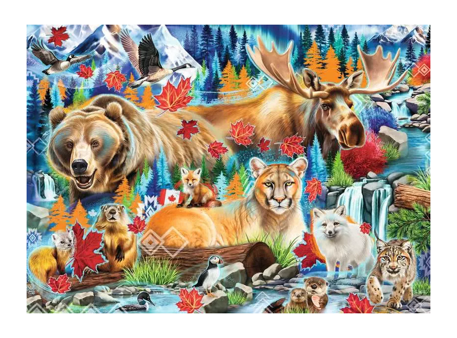 RAVENSBURGER Puzzle Divoké šelmy Kanady 1000 dielikov