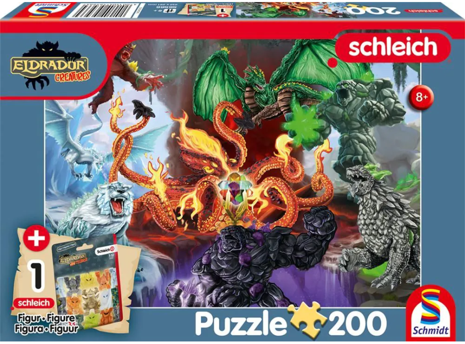 SCHMIDT Puzzle Eldrador: Zlé stvorenia 200 dielikov + figúrka Schleich