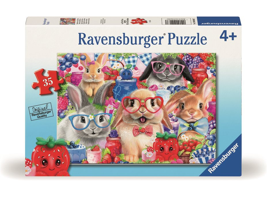 RAVENSBURGER Puzzle Zajačikovia a lesné ovocie 35 dielikov