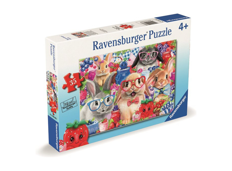 RAVENSBURGER Puzzle Zajačikovia a lesné ovocie 35 dielikov