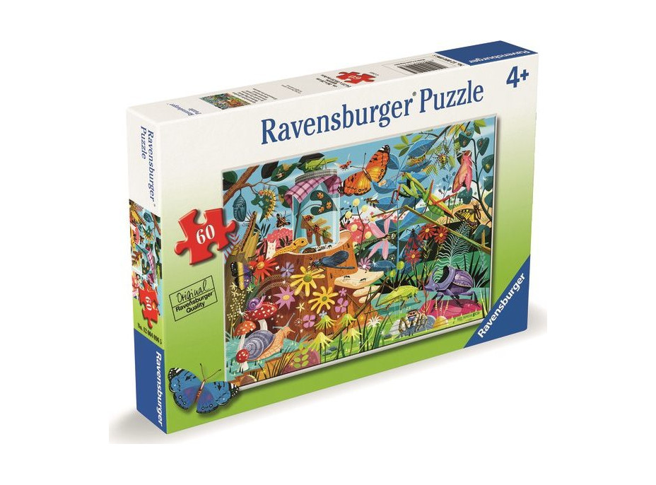 RAVENSBURGER Puzzle Záhradné dobrodružstvo s chrobáčikmi 60 dielikov