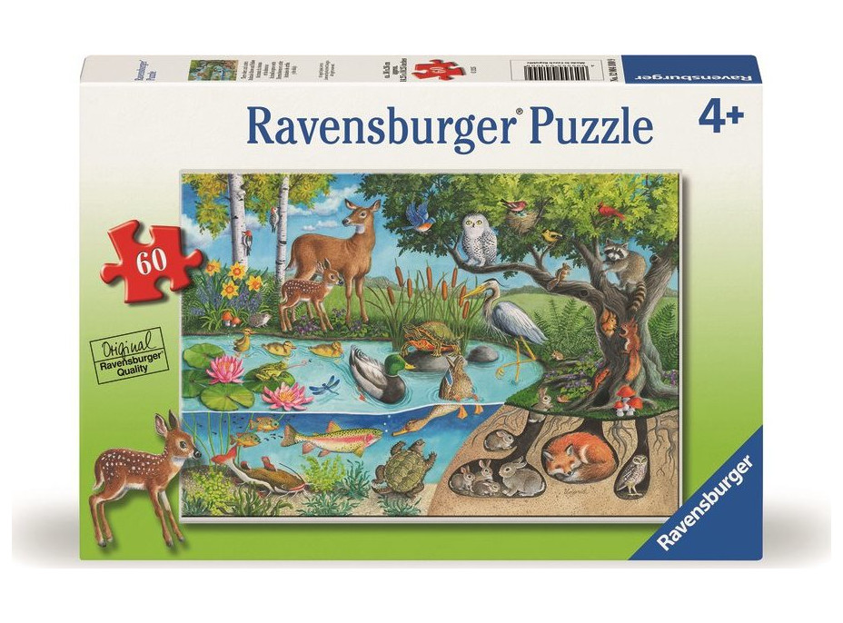 RAVENSBURGER Puzzle Zvieratá na zemi i pod ňou – tajomstvo prírody 60 dielikov