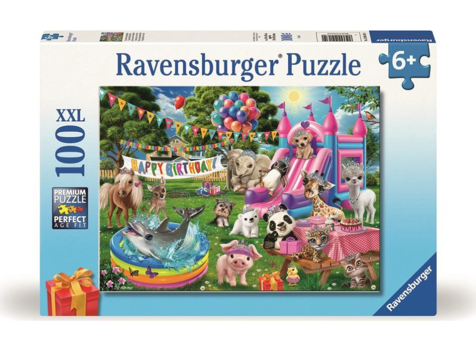 RAVENSBURGER Puzzle Zvieracia narodeninová párty XXL 100 dielikov