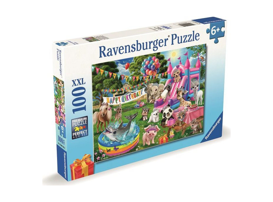 RAVENSBURGER Puzzle Zvieracia narodeninová párty XXL 100 dielikov