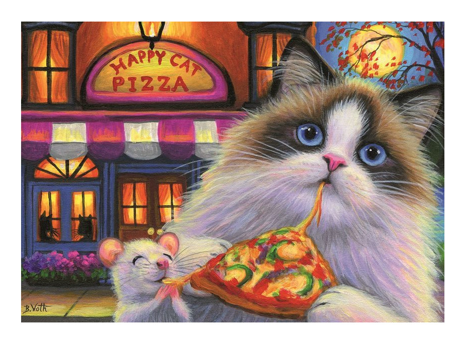 RAVENSBURGER Puzzle Pizza pre mačku - rozmanitosť chutí 35 dielikov