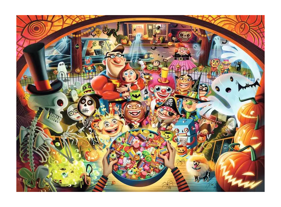 RAVENSBURGER Puzzle Halloweenské koledovanie 1000 dielikov