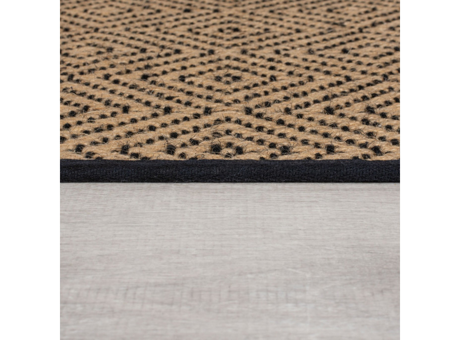 Behúň Geometric Jute Black