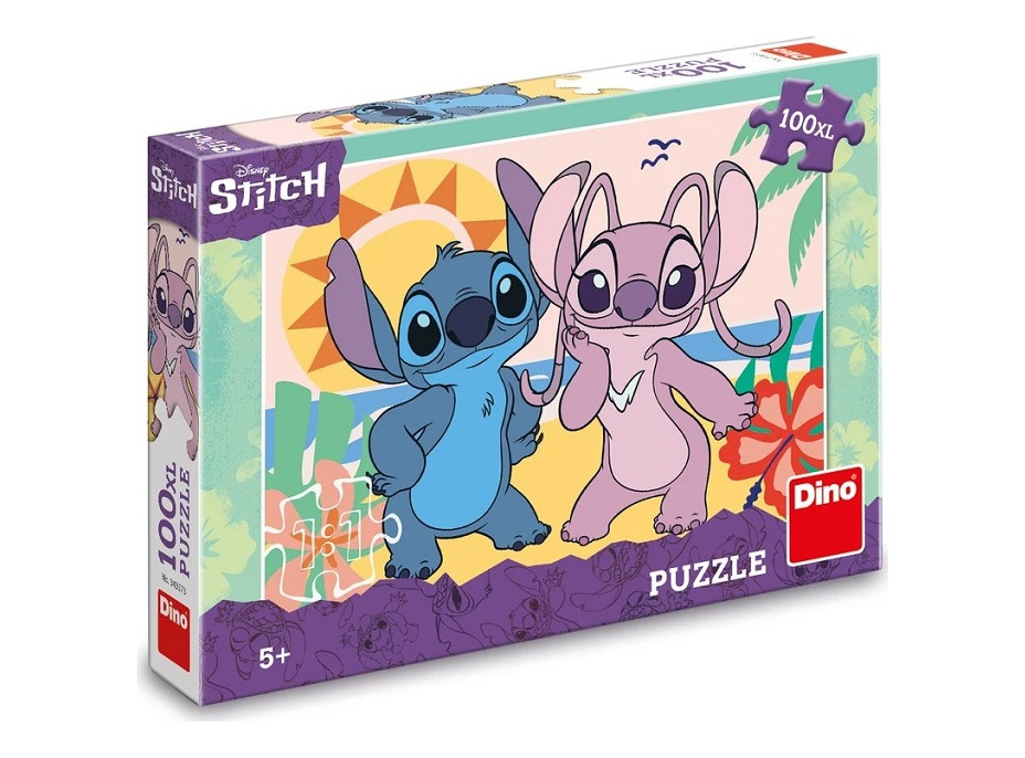 Dino Puzzle Stitch na pláži 100 XL dielikov