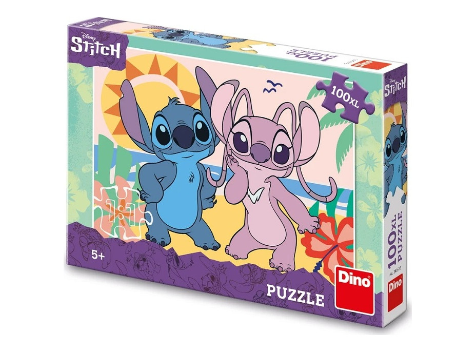 Dino Puzzle Stitch na pláži 100 XL dielikov