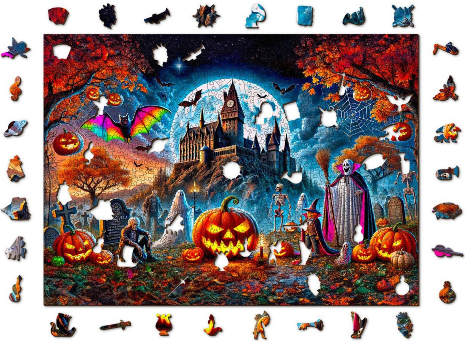 WOODEN CITY Drevené puzzle Halloweenska tekvica 1010 dielikov