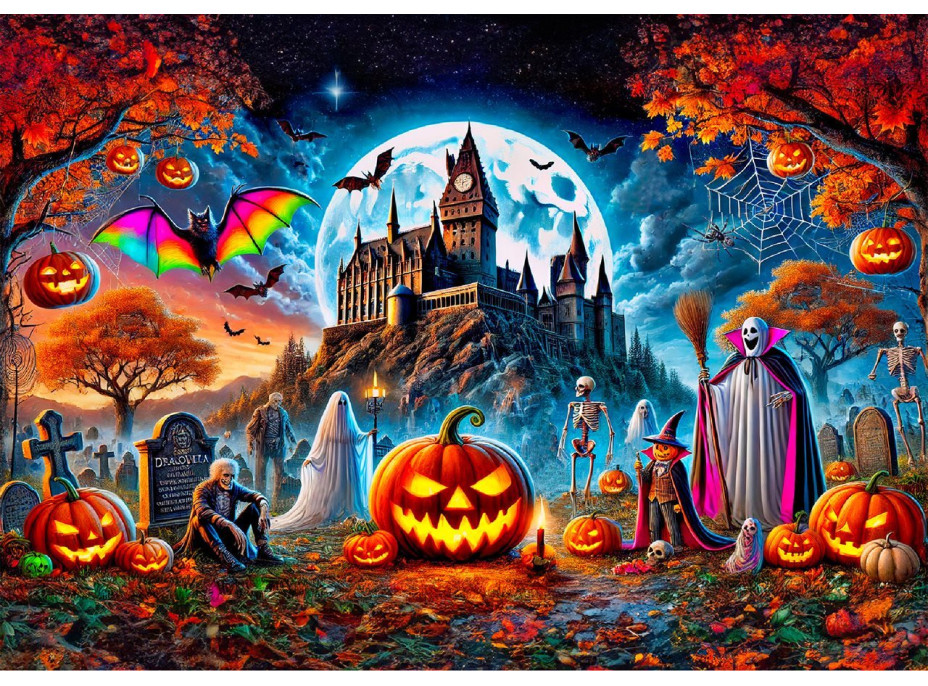 WOODEN CITY Drevené puzzle Halloweenska tekvica 1010 dielikov