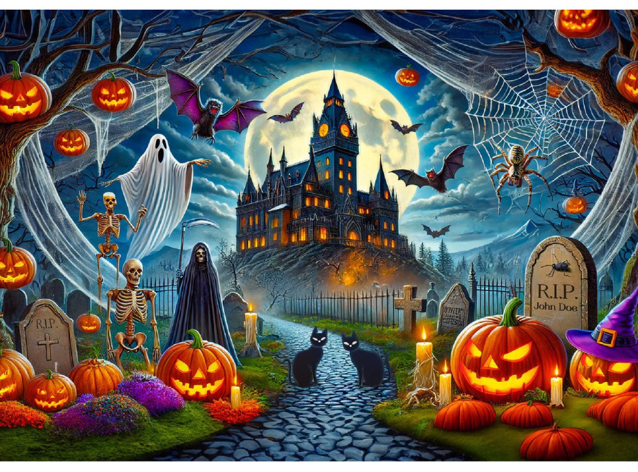 WOODEN CITY Drevené puzzle Halloweensky hrad 1010 dielikov