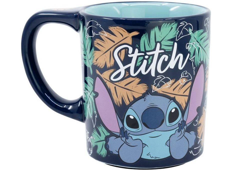 STOR Hrnček keramický s protišmykovým dnom 295 ml Stitch