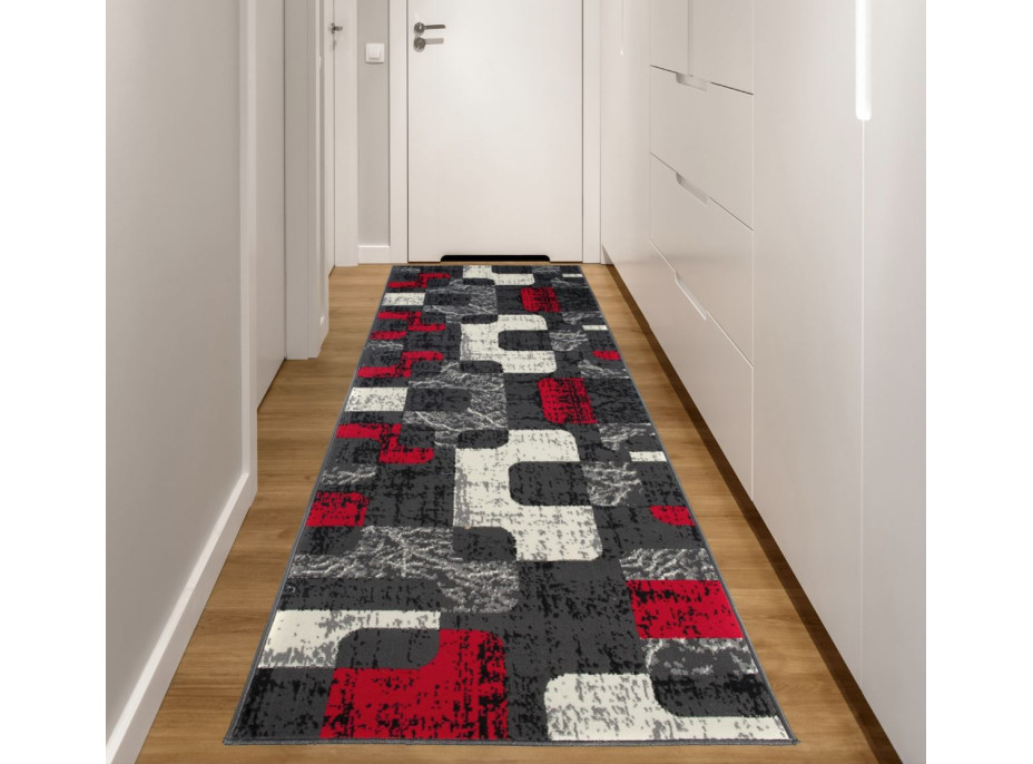 Behúň TAPIS Retro - sivý/červený