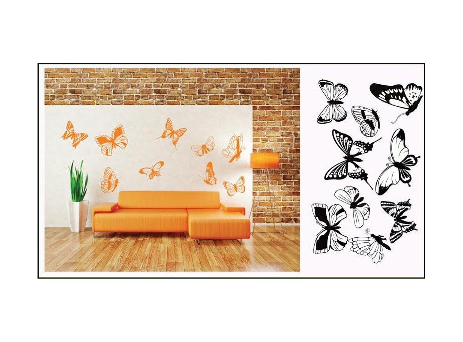 Samolepky na stenu Motýle COLOR - vzor 5
