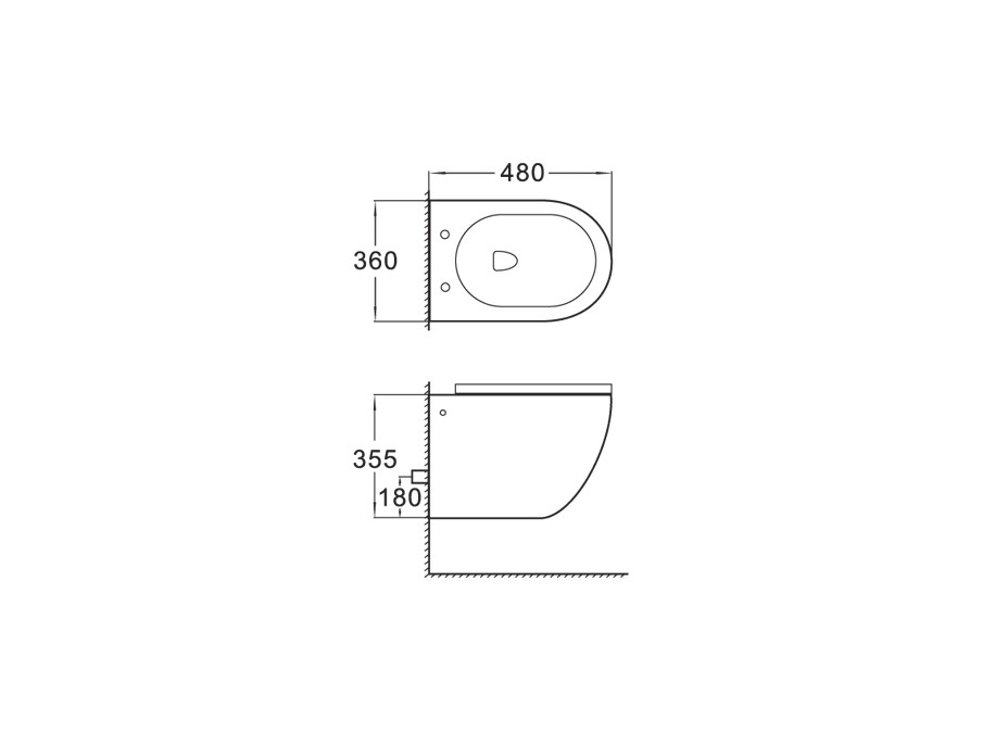 Závesné WC LENA RIMLESS