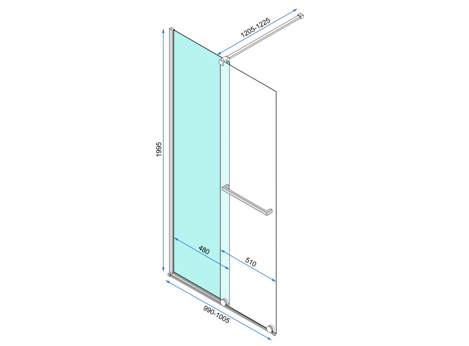 Sprchová zástena s dverami MAXMAX Rea CORTIS 100 cm