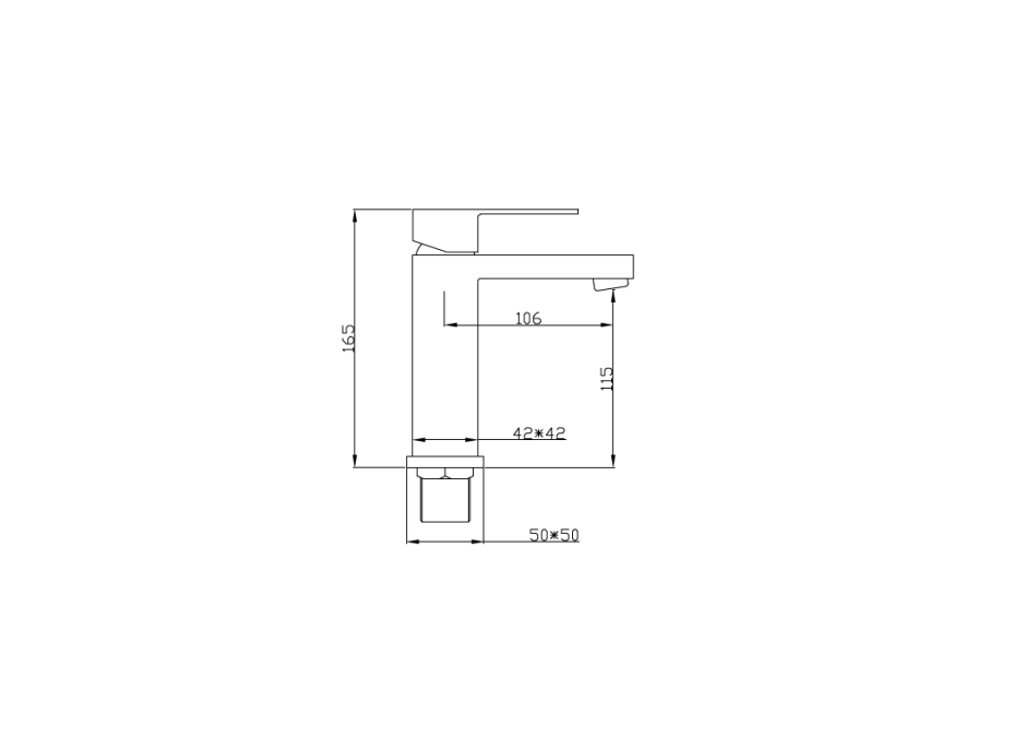 Umývadlová batéria MEXEN CUBE - čierna - nízka, 72900-70