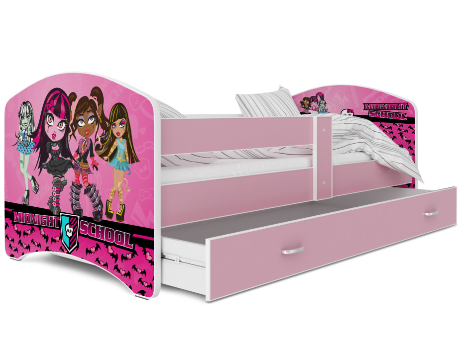Detská posteľ LUCY so šuplíkom - 180x90 cm - MIDNIGHT SCHOOL