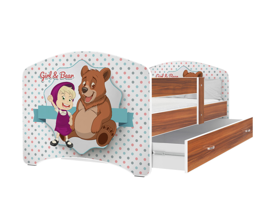 Detská posteľ LUCY so šuplíkom - 140x80 cm - MÁŠA A MEDVEĎ
