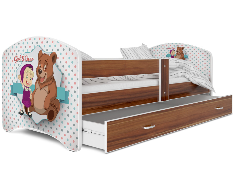 Detská posteľ LUCY so šuplíkom - 160x80 cm - MÁŠA A MEDVEĎ