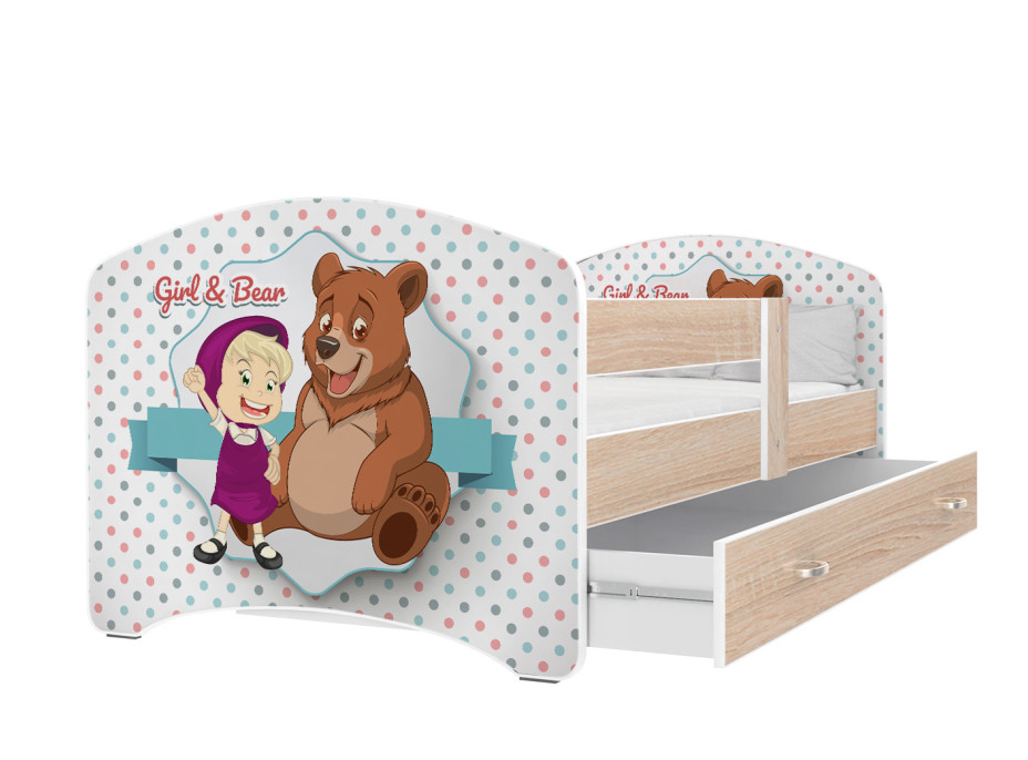 Detská posteľ LUCY so šuplíkom - 160x80 cm - MÁŠA A MEDVEĎ