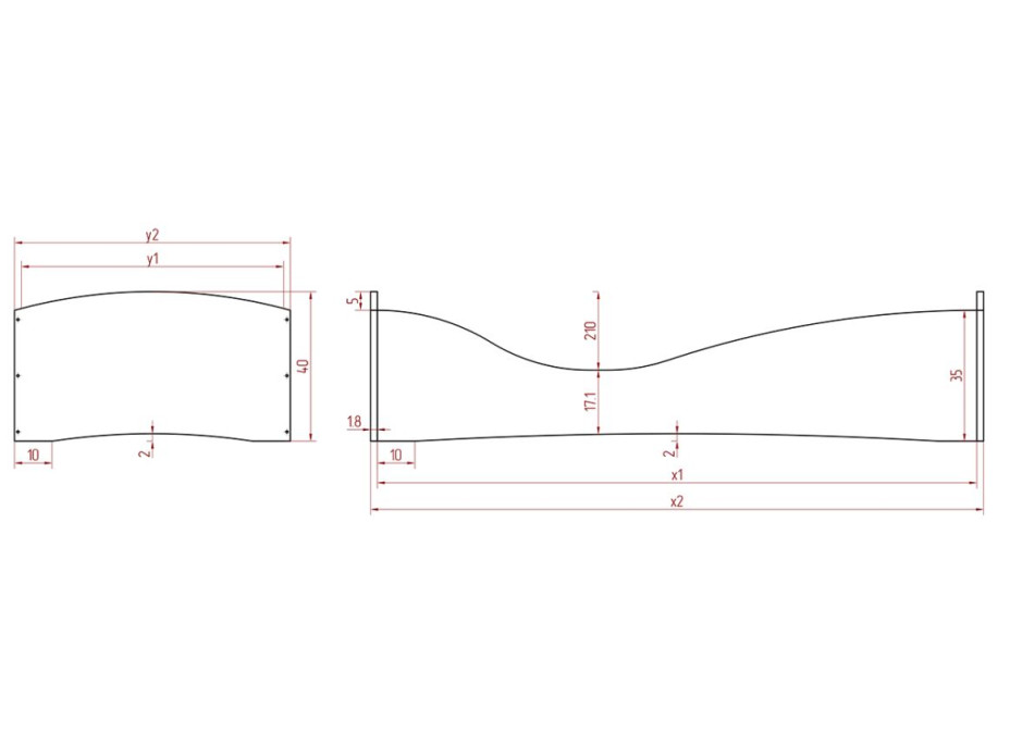 Detská dizajnová posteľ z masívu PEPE 5 - 200x100 cm