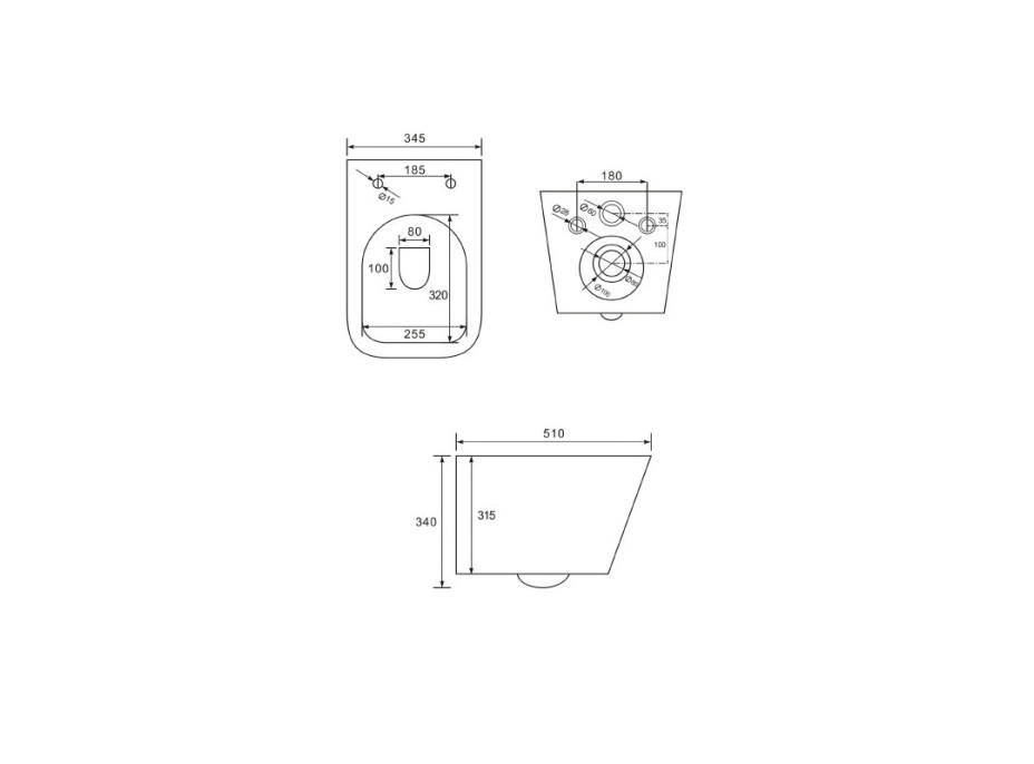 Závesné WC RIMLESS TEO SLIM