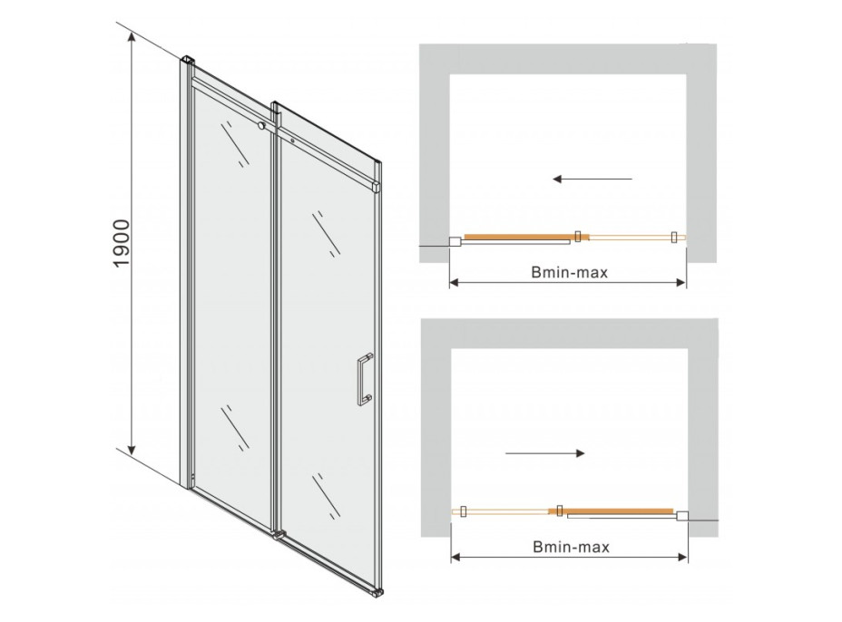 Sprchové dvere maxmax OMEGA 100 cm - BLACK