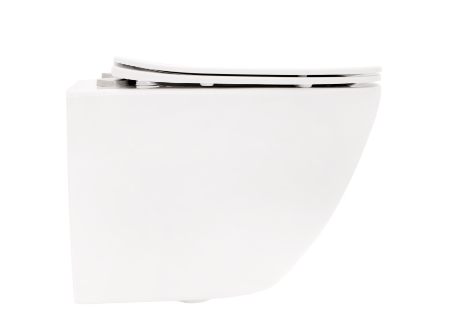 Závesné WC MAXMAX Rea Carlo mini RIMLESS + Duroplast sedátko flat - biele