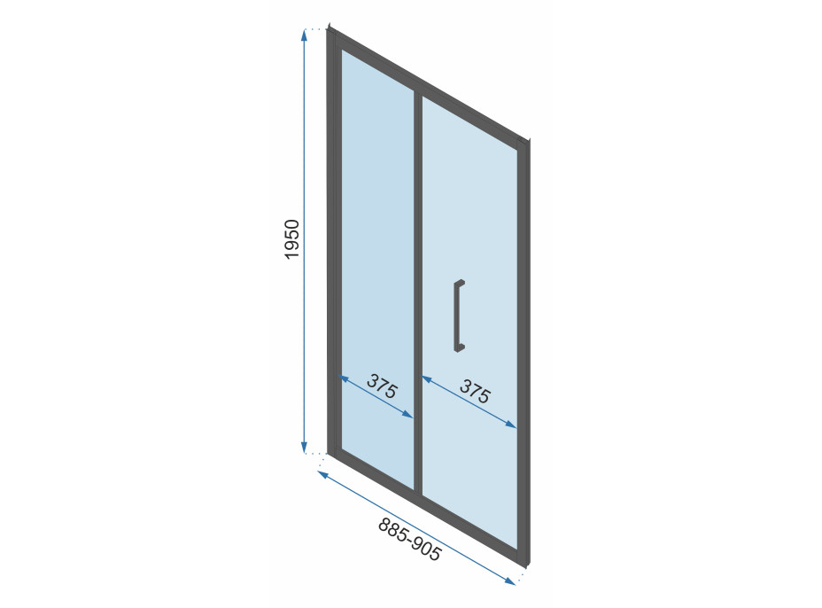 Nástenný sprchovací kút MAXMAX Rea RAPID fold 90x90x90 cm - čierny