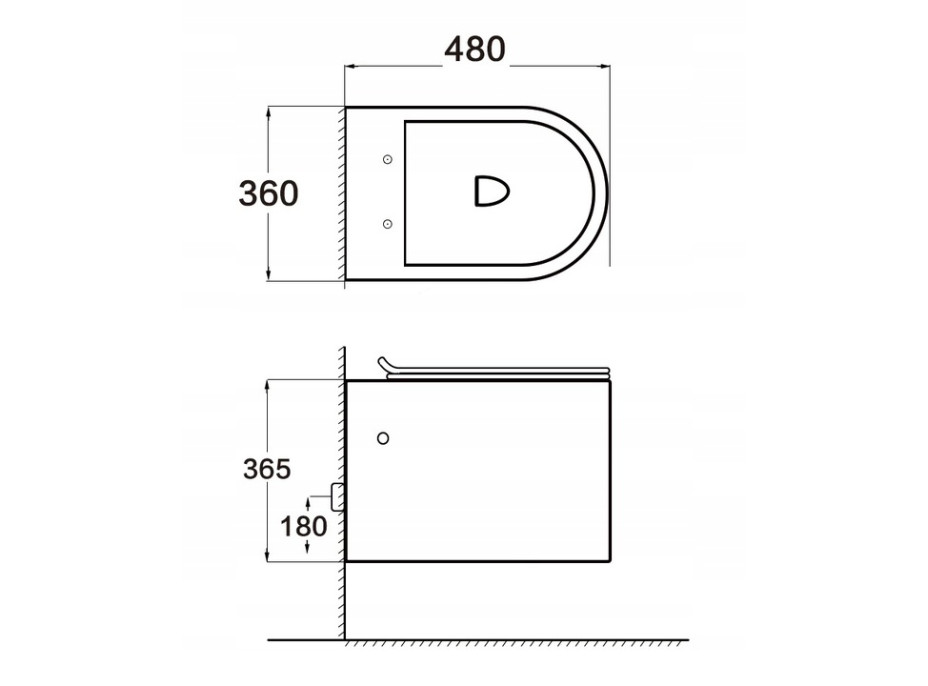 Závesné WC SOFIA RIMLESS - čiernej matnej + Duroplast sedátko