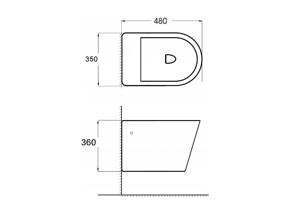 Závesný bidet MEXEN RICO 48 cm - čierny matný, 35724885