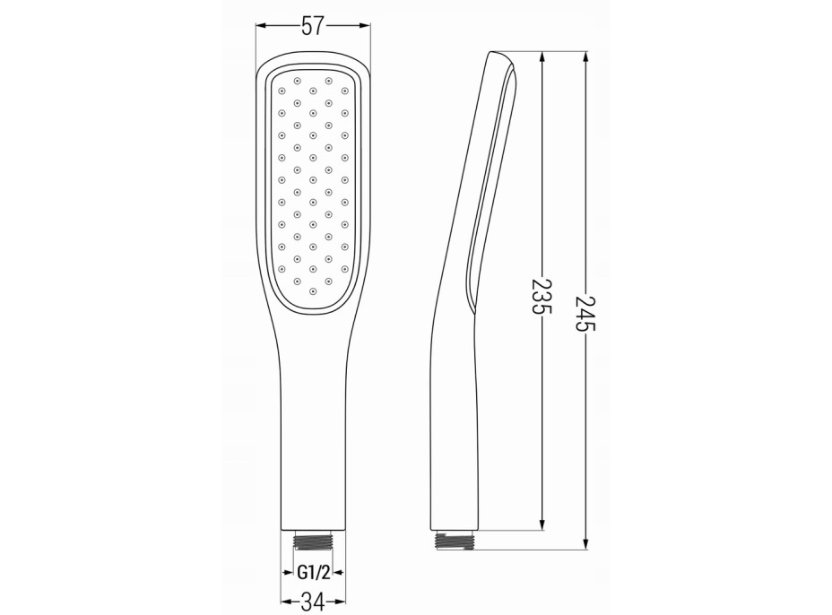 Ručná sprchová hlavica MEXEN R-49 - 1 funkcia - 57x235 mm - čierna / zlatá, 79549-75