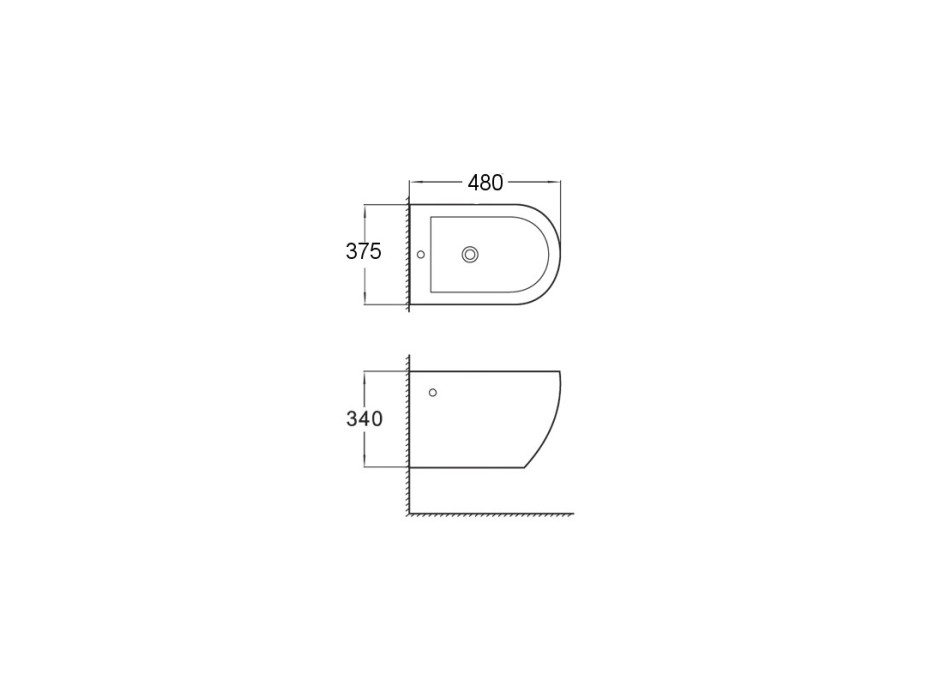 Závesný bidet MEXEN LENA 48 cm - biely, 35224800